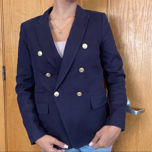 Banana Republic Jackets & Blazers - Banana republic navy blue tweed blazer jacket 2